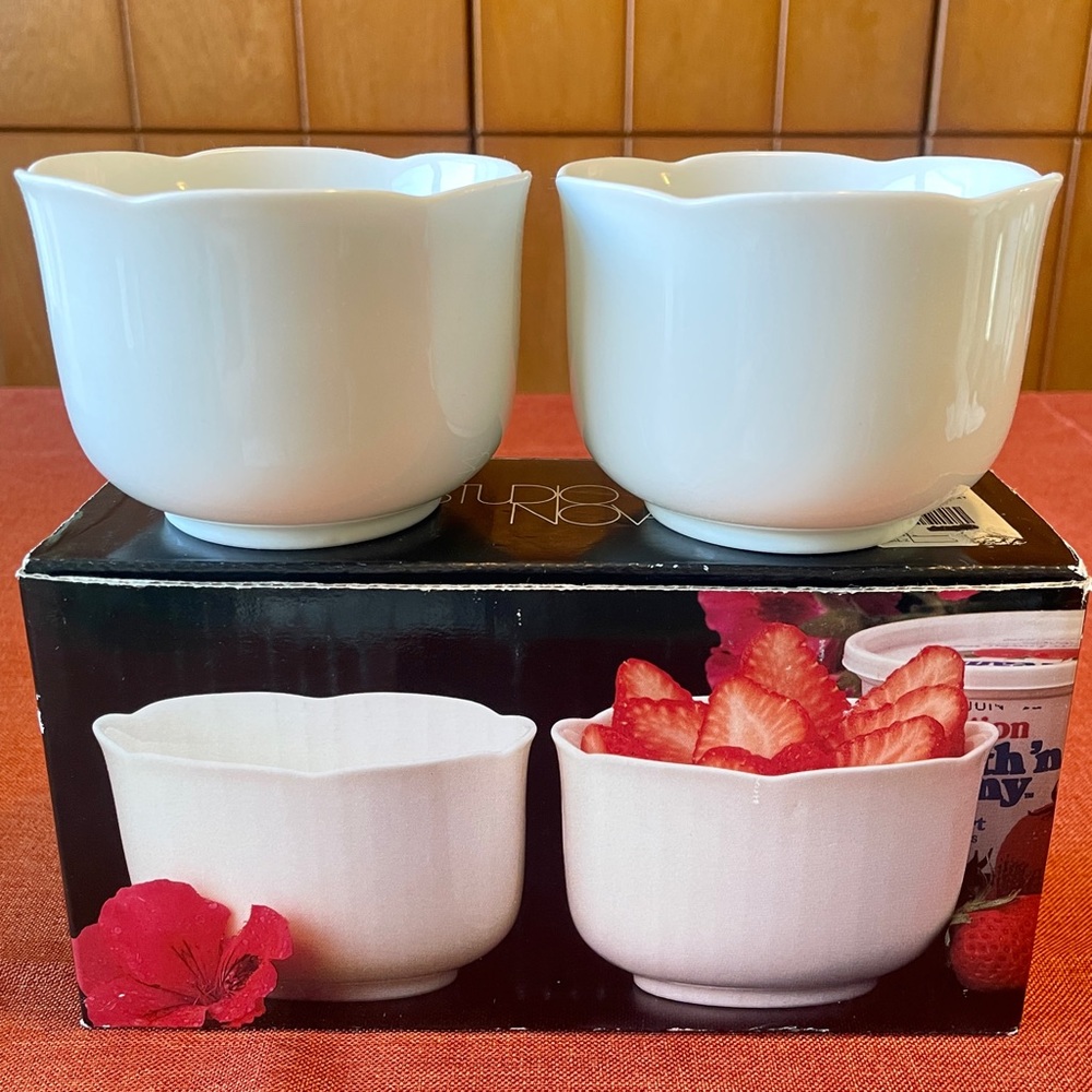 NEW✨Set of 2 Fine China White Ceramic Bowls Set
